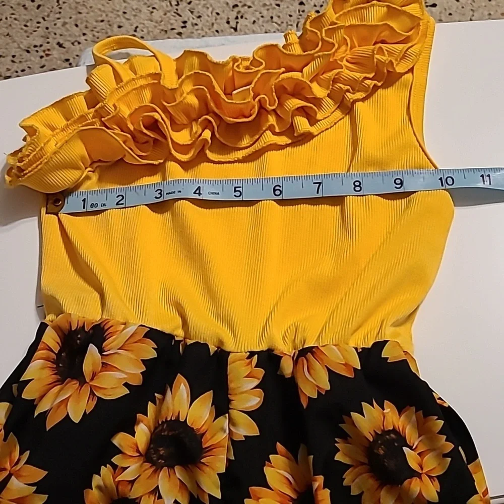 Shein Girls Cute Adorable Stylish Size 8 Sunflower Romper EUC - Picture 4 of 10